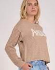 NATURAL AMOUR SWEATER WITH MESH SLEEVES