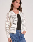 ELAN WHITE ZIP UP CARDIGAN