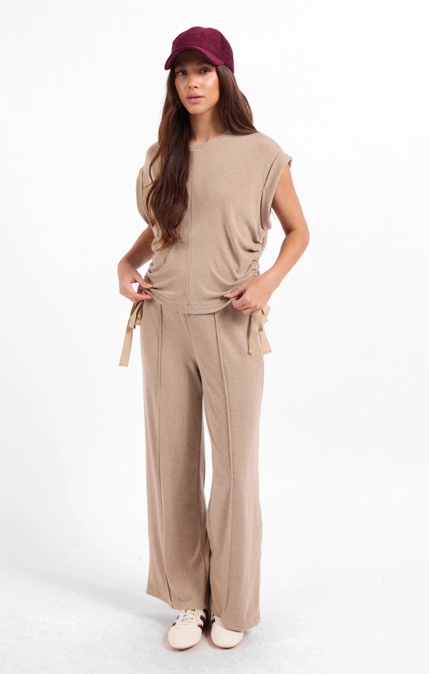 TOMMY KNIT TOP-TAUPE