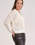 ELAN WHITE ZIP UP CARDIGAN