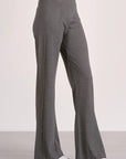 HEATHER GREY PANT WITH FLARE DETAIL