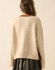 Colorblock Knit Stitched Loose-Fit Sweater