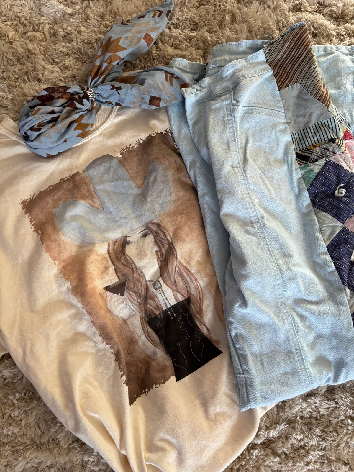 Tees - Martini Cowgirl: Ivory / Small