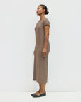 SHORT SLV BRITNEY DRESS BRN/BEIGE
