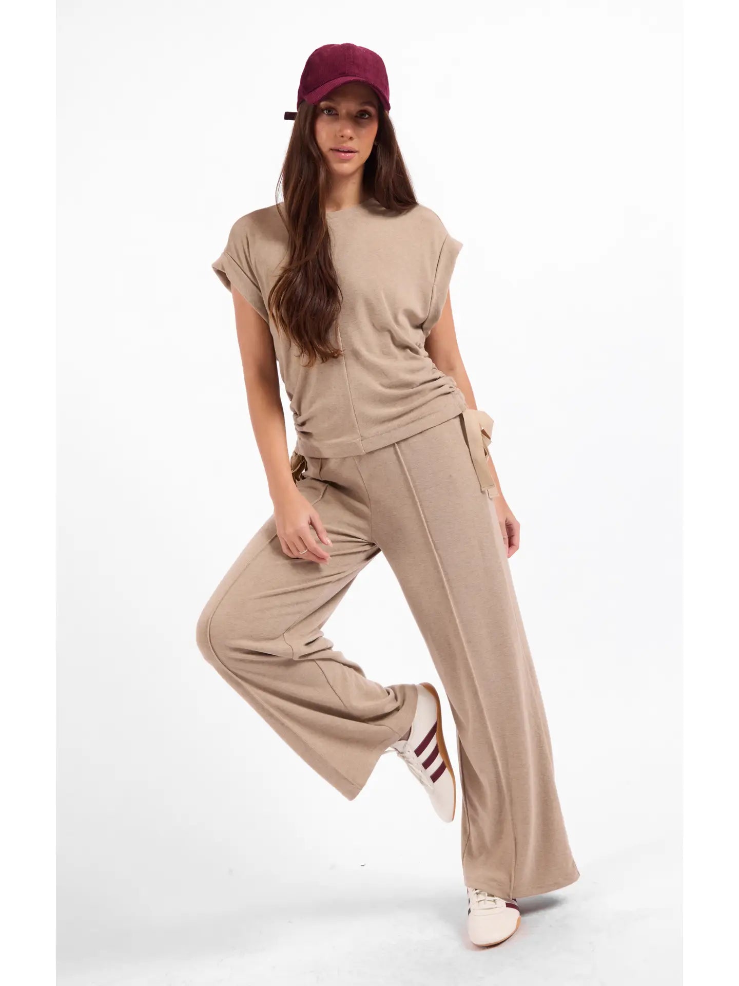TOMMY KNIT TOP-TAUPE