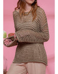 GREEN LONGSLV KNIT TOP