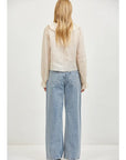 Linen V Neck Long Slv Top