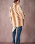 25046J Deer Print Faux Fur Coat: TAUPE / S-M-L (2-2-2)