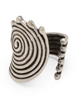 Handmade Spiral Brass Ring In Silver Plated - ZRC-026