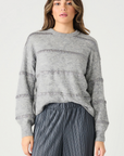 DEX GREY SWEATER W/SEQUIN STRIPE