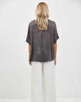 WASHED BLACK BUTTON UP SHIRT