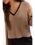TAUPE CRISP MORNING SWEATER