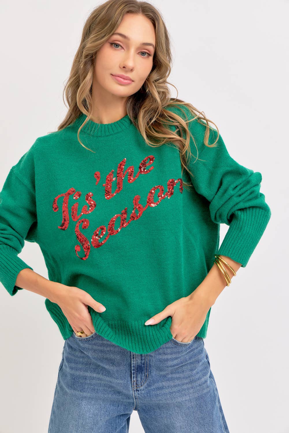 HOLIDAY SWEATER IT&#39;S THE SEASON: Green