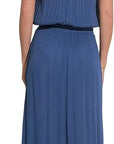 BLUE STRAPLESS SMOCK MAXI
