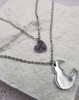 Sun & Moon Heart Necklace Set - Mother's Day Gift