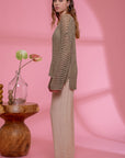 GREEN LONGSLV KNIT TOP