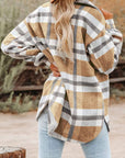 Women's Plaid Button Down Flannel Shirt Jacket – Cozy & Stylish: Light gray / 100%Polyester / M