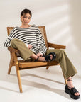 RELAXED STRIPE KNIT PULLOVER SWEATER