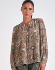 LONG SLV PAISLEY BLOUSE