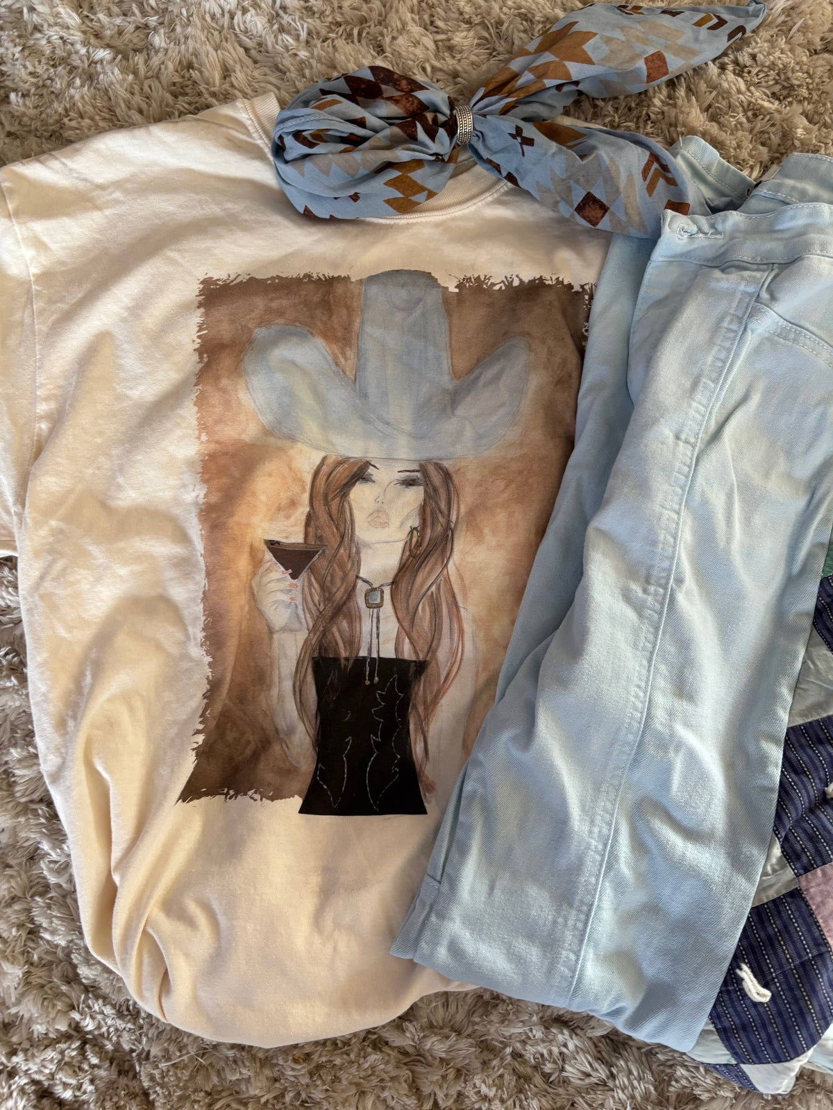 Tees - Martini Cowgirl: Ivory / Small