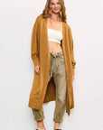 FRONT TIE DENIM PANTS: DRIED MOSS