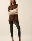 CHOCOLATE/OATMEAL SWEATER