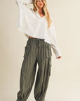 LACE TRIMMED BUTTON-DOWN SHIRT/WHITE