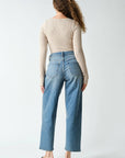 Seamless Ribbed Long Slv Top: OAT MILK