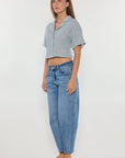 OPEN PACK Mid Waist Barrel Jeans XP7028