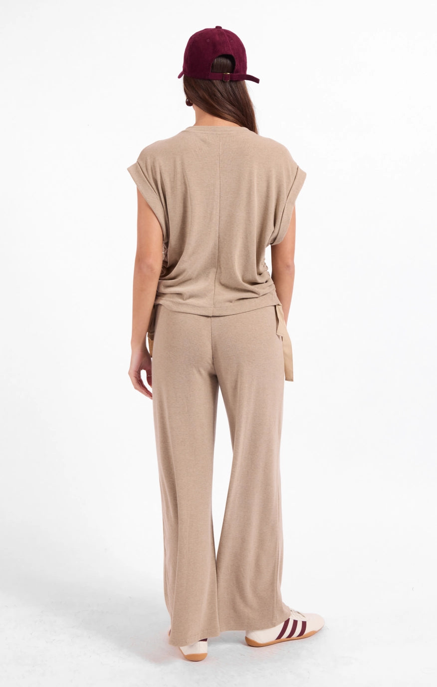 TOMMY KNIT TOP-TAUPE