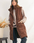 Quilted Stand Collar Puffer Jacket Vest