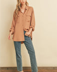 OVERSIZED TERRACOTTA BUTTONUP SHIRT