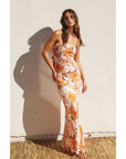 PAISLEY STRAPLESS MAXI DRESS