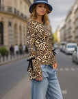JANE BELL SLEEVE TOP (LEOPARD)-VT3387 : LEOPARD / 1XS-2S-2M-1L
