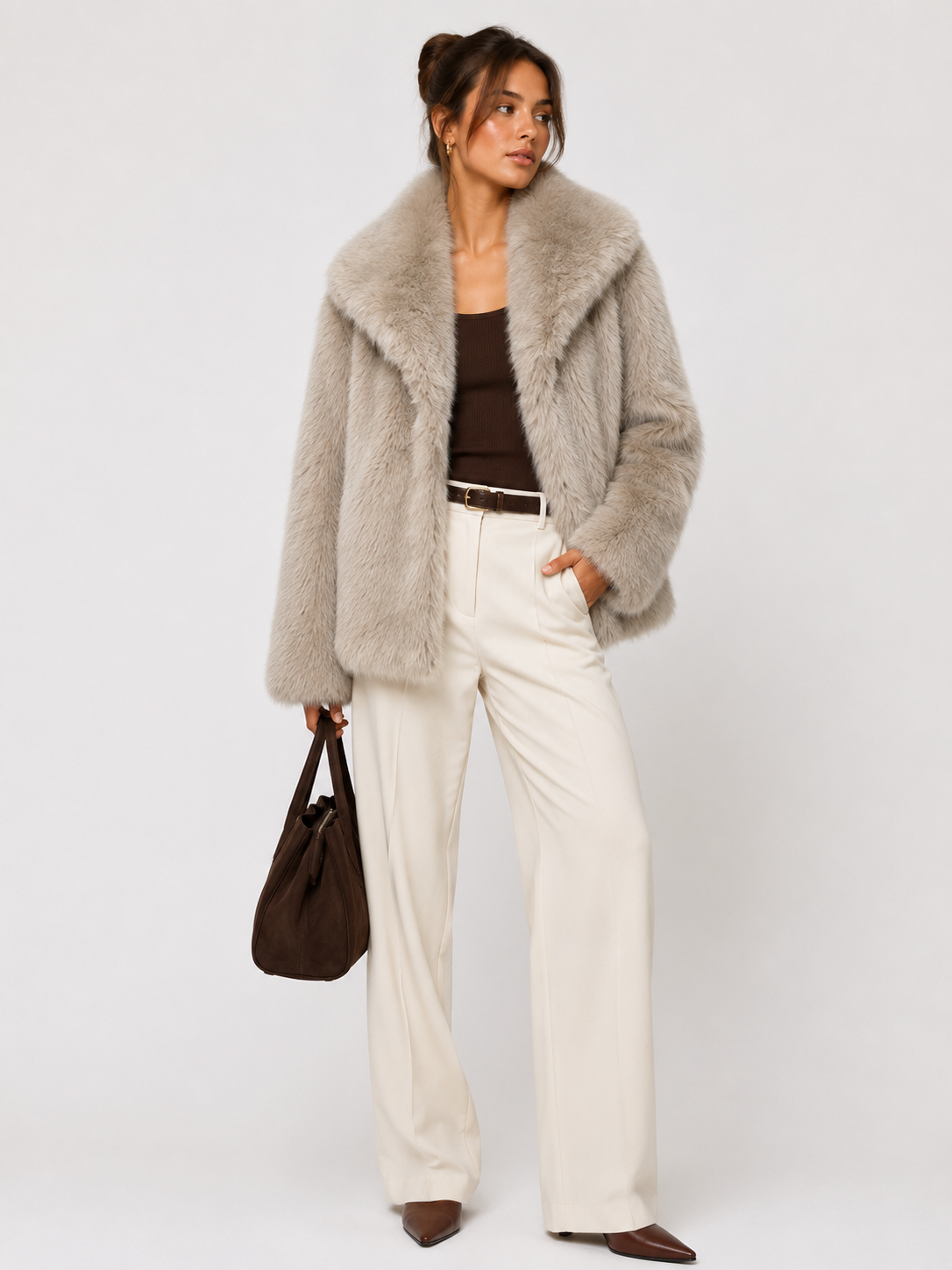 FC0171: The Celeste Fur Coat: Black / S