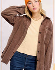 LAMIEL COFFE BUTTON DOWN CORDUROY JACKET