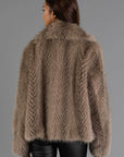 Two Tone Faux Fur Jacket