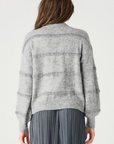 DEX GREY SWEATER W/SEQUIN STRIPE