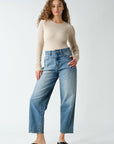 Seamless Ribbed Long Slv Top: OAT MILK