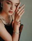 Handmade Crystal Brass Ring - 6818