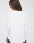 USA GRAPHIC RAGLAN LONG SLEEVE KNIT TOP : WHITE