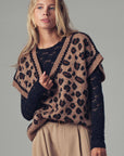 Leopard Crochet Knit Vest: LEOPARD / SM-ML/3-3