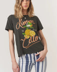 P+T VINTAGE BLACK LEMON CELL0 TEE