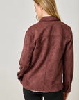 BURGUNDY FAUX SUEDE SHACKET