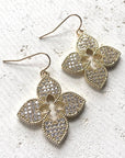 Quatrefoil clover designer style jewelry boutique trendy : Gold