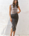 BLACK AND GREY ZEBRA KNIT SKIRT
