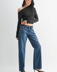 DP848 - DK - Low Rise Studded Baggy Jean