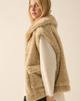 FAUX FUR ZIPUP POCKET VEST