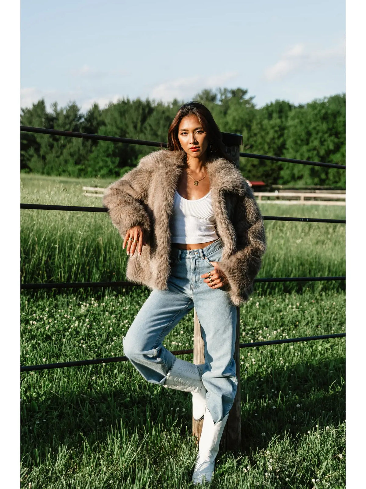 TWO TONE FUR JACKET