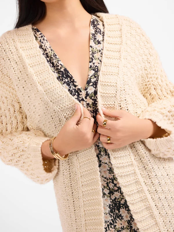 IGGY HAND KNIT CHUNKY LONG CARDIGAN